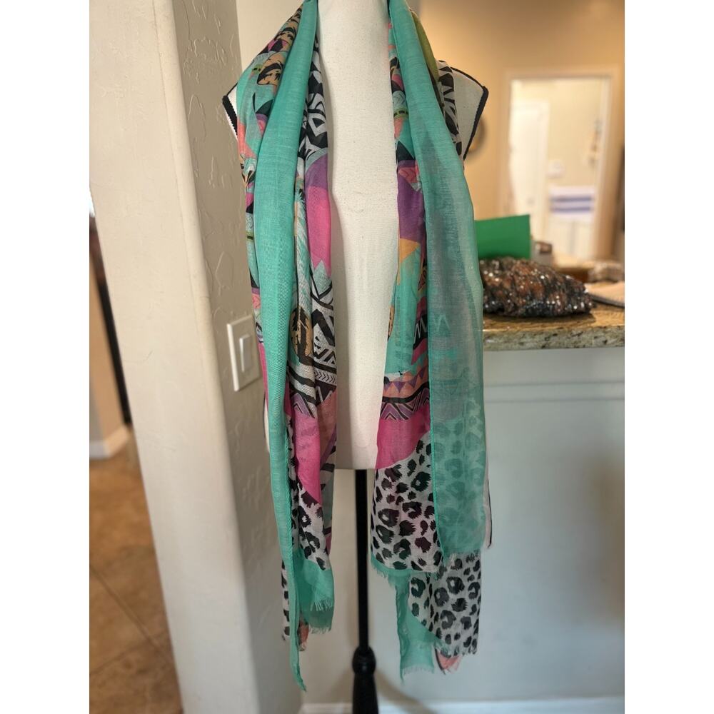 Women's Multi-function Shawl Scarf Rertro Colorful All Seasons - Picture 5 of 6